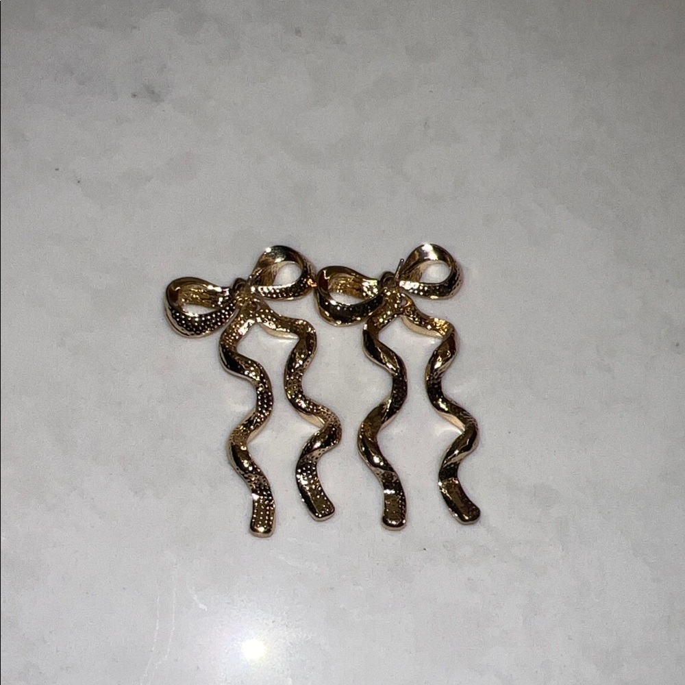 BaubleBar Gold Bow Statement Earrings - Picture 4 of 4